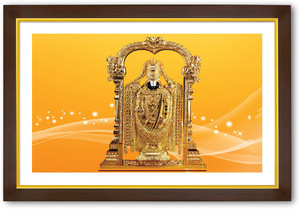 Gold Outlined Wood Framed Lord Venkateswara Ji Fine Art Print ...