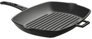 Lava Cookware Enameled Cast-Iron 10x12 Grill Pan Slate Black