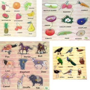 DEALbindaas Wooden Puzzle Birds,Animals,Fruits And Vegetables Combo -  Wooden Puzzle Birds,Animals,Fruits And Vegetables Combo . Buy Birds, Animals  toys in India. shop for DEALbindaas products in India. Toys for 2 - 5