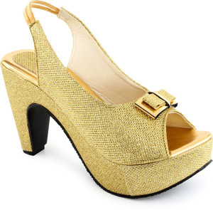 Shoe Lab Women Gold Heels - Buy Gold Color Shoe Lab Women Gold Heels Online  at Best Price - Shop Online for Footwears in India | Flipkart.com