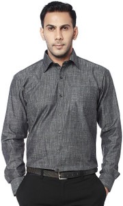 Alanti Men Solid Formal Black Shirt 
