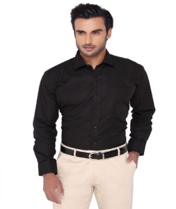 Zaraman Men Solid Formal Black Shirt ...