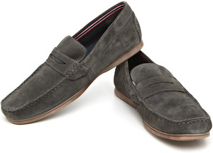 Suede-Dark Grey-42 Loafers For Men 
