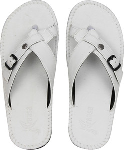 white leather chappal