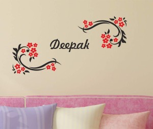 Aquire 60 cm Deepak Personalized Name Floral Wall Stickers Self Adhesive  Sticker Price in India - Buy Aquire 60 cm Deepak Personalized Name Floral  Wall Stickers Self Adhesive Sticker online at 