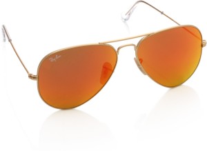 vaak thermometer De stad Buy Ray-Ban Aviator Sunglasses Orange For Women Online @ Best Prices in  India | Flipkart.com