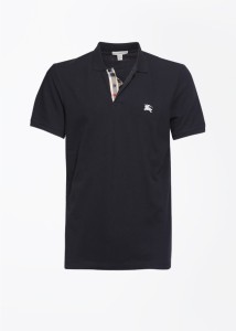 Solid Men Polo Neck Black T-Shirt - Buy BLACK BURBERRY Solid Men Polo Neck T-Shirt Online at Best in India | Flipkart.com
