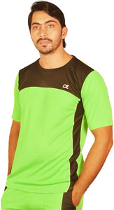 Dyed Colors Solid Men Round Neck Black
