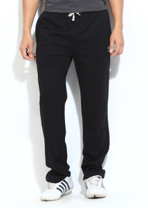 FBB Solid Men Black Track Pants