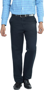 Regular Fit Men Blue Trousers 