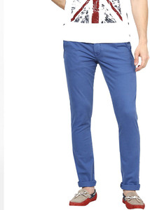 Light Blue Chinos Regular Fit Men 