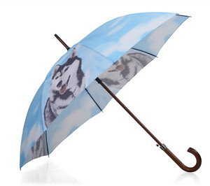 Wolf Print Pattern Automatic Foldable Umbrella