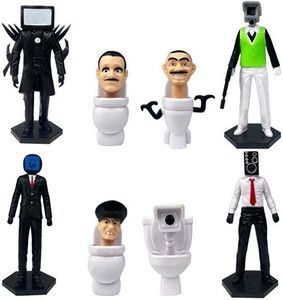 toypapa skibidi toilet toy action figure set of 4 toilet head and 4 ...