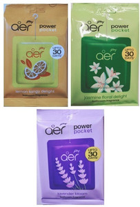 6 Assainisseurs D'Air Godrej Aer Power Pocket - Gel Tangy Delight 10g - Pour Toilettes & Salle De Bain