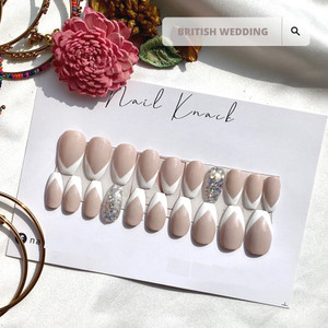 nail knack British wedding Presson Nails (Pack of 10) Artificial Nails