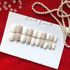 nail knack Nude Heart Presson Nails (Pack of 10) Artificial Nails/Fake