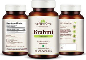 Vedikroots Brahmi Bacopa Monnieri For Memory boost and mind wellness 60 ...