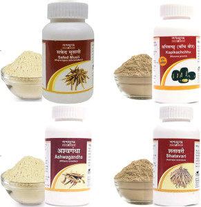 Tansukh Combo Pack of Safed Musli, Ashwagandha, Kaunch & Shatawari Churan - 100G Each Price in India - Buy Tansukh Combo Pack of Safed Musli, Ashwagandha, Kaunch & Shatawari Churan - 100G Each online at Shopsy.in - Image 1