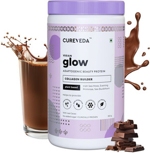 cureveda veg collagen + glutathione Glow Plant Based Builder (With Vitamin E) for Anti-Aging, Chocolate Price in India Quantity:9 Pack Flavor:S'mores Potenciador de suero regenerador