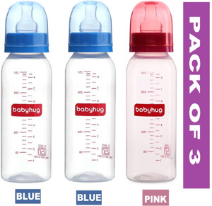 Babyhug Wide Neck Sterilizable Polypropylene Feeding Bottle Blue - 150 ml