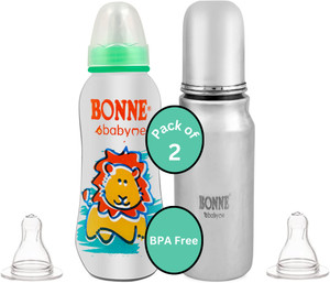 Babyme Premium Stainless Steel Infant Feeding Bottle with Silicon