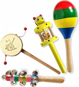 Little Mind Get Your Child's Playtime Rolling with Pack of 4 Rattles