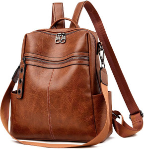 Maxoner Women's Convertible Leather Backpack Purse - Faux Leather Shoulder Bag & Rucksack, Anti-Theft Pocket