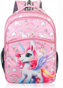 Shopsy Unicorn Printed School Bag 24L Pink - Image 1