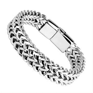 Shopsy ROYALECLASSIC Stainless Steel Platinum Bracelet Silver - Image 1