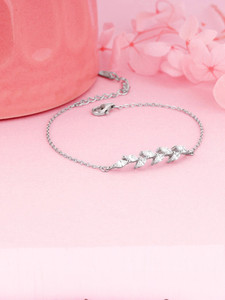 Shopsy GIVA Sterling Silver Zircon Rhodium Bracelet - Image 1