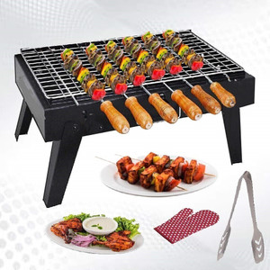 Chefman Portable Tabletop Coal BBQ Griller, Foldable Legs, Removable