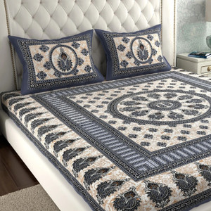 Leo Creation 144 TC Cotton Double Jaipuri Prints Bedsheet - Image 5