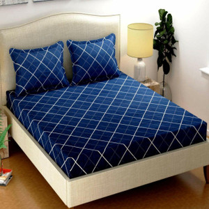 AMR Cotton Queen Fitted (Elastic) 160 TC Geometric Bedsheet - Buy AMR ...