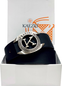 KAEZRI Genuine Leather Brown Belt For Men - Top Grain Leather With Antique Buckle, Classic Stylish Belt