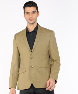 Park Avenue Men Brown Self Design Single Breasted Blazer main image 1