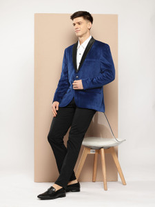 Men's White Printed Single Breasted Party Blazer