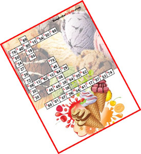 Tambola Tickets Scoops of Summer Ice Cream crossword Housie Bingo