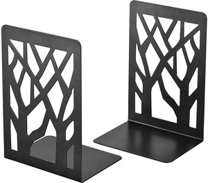 Heavy Duty Non-Skid Metal Book Ends 4 Pairs Book Holders For Office