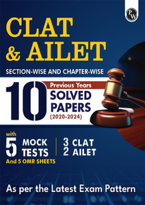 (Old Edition) PW CLAT & AILET 10 Previous Years Solved Papers (2020