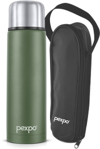Pexpo Ml Hrs Hot Cold Thermosteel Vacuum Flask With Zipper Bag Flip Pro Ml Flask