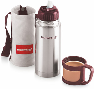 MODWARE Stainless Steel Vacuum Insulated Flask With Cover Hot Cold Water Bottle 350 Ml Flask