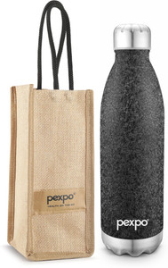 Pexpo Ml Hrs Hot And Cold Water Bottle With Jute Bag Vacuum Insulated Electro Ml