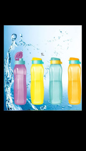 Tupperware – Lot De 4 Bouteilles Fliptop Aquaslim 1 Litre – Bouchon Étanche – Design Ergonomique – Couleur Variable