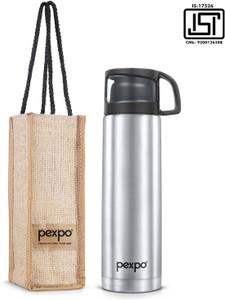 Pexpo 1000ml Vacuum Insulated Water Bottle With Jute Bag 24 Hrs Hot And Cold Fererro 1000 Ml