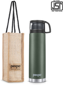 Pexpo 1000ml Vacuum Insulated Water Bottle With Jute Bag 24 Hrs Hot And Cold Fererro 1000 Ml