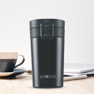 BOROSIL Coffeemate Vacuum Insulated Travel Coffee Mug with Lid, 8 hrs ...