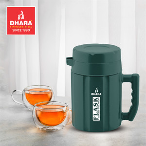 Dhara Stainless Steel Leak Proof Double Wall Puff Insulated Inner Steel Hot And Cold Flask