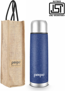 Pexpo 24 Hrs Hot Cold ISI Certified With Jute Bag Flamingo Vacuum Insulated Bottle 500 Ml