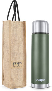 Pexpo Ml Hrs Hot And Cold Flask With Jute Bag Vacuum Insulated Flamingo Ml Flask Buy