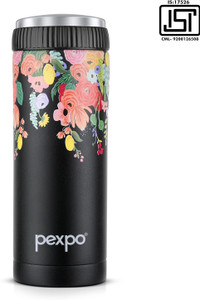 Pexpo Vacuum Insulated UV Printed Water Bottle Stainless Steel Hot Cold Crypto 430 Ml Flask